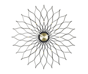 Sunflower Clock, Black Ash, ø 75 cm