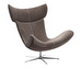 Imola Armchair, Napoli Fabric 2251 Taupe / Steel, Swivel base