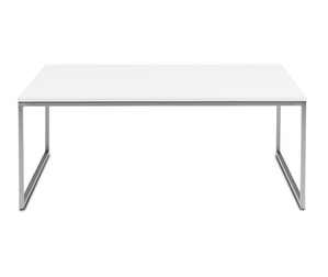 Lugo Coffee Table, White / Steel, 91 x 91 cm