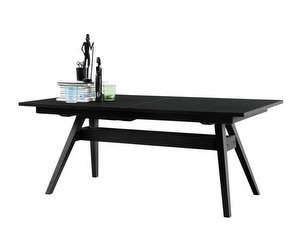 Extendable Dining Table #11, Black, 100 x 183/275 cm