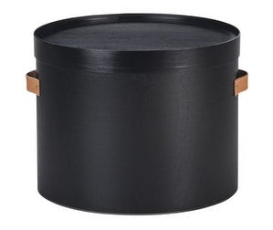 Aski Coffee Table/Storage Unit, Black, ø 48 cm