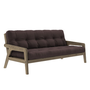 Grab Futon Sofa, Brown/Brown, W 200 cm