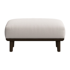 Aarhus Pouf, Copenhagen Fabric 3310 White / Dark Oak, 83 x 64 cm