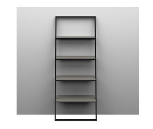 Bordeaux Wall Shelf, Light Grey / Matt Black, H 161 cm