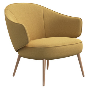 Charlotte Armchair, Capri Fabric 3234 Mustard / Oak