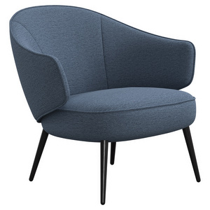 Charlotte Armchair, Capri Fabric 3233 Blue / Espresso