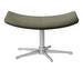 Imola Footstool, York Leather 5121 Olive Green / Steel