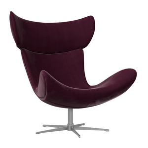 Imola Armchair, Bologna Fabric 3258 Crerry Red / Steel