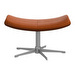 Imola Footstool, Nordic Grain Leather 5150 Caramel / Steel
