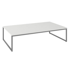 Lugo Coffee Table, White / Steel, 60 x 102 cm