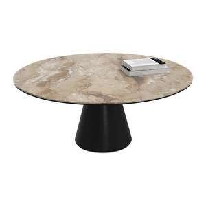 Madrid Coffee Table, White / Brown Ceramic, ø 99 cm