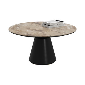 Madrid Coffee Table, Black / Brown Ceramic, ø 80 cm