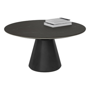 Madrid Coffee Table, Black / Dark Marble Ceramic, ø 80 cm