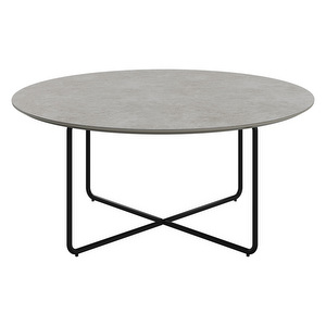 Nawabari Coffee Table, Ash Grey Ceramic / Black, ⌀ 99 cm