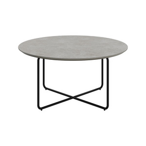Nawabari Coffee Table, Ash Grey Ceramic / Black, ⌀ 80 cm