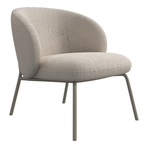 Princeton Lounge Chair, Lazio Fabric 3090 White