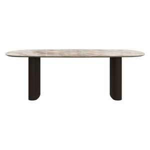Santiago Dining Table, Brown Ceramic / Dark Oak, 99 x 230  cm