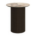 Santiago Side Table, Brown Ceramic / Dark Oak, ⌀ 46 cm