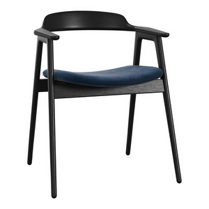 Seoul Chair, Ravello Fabric 3225 Dark Blue / Black Oak