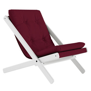 Boogie Armchair, Bordeaux/White