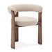 Granite Chair, Chenille Fabric Beige / Walnut, 3-legged