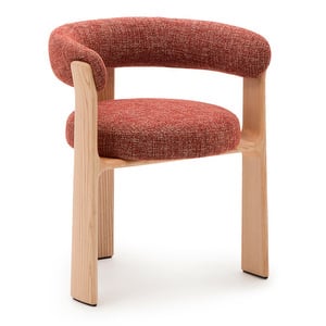 Granite Chair, Chenille Fabric Terracotta / Ash, 3-legged