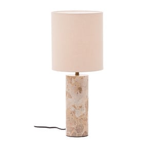 Raze Table Lamp, Beige Linen / Beige Marble