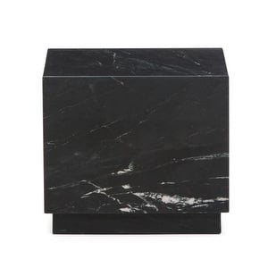 Sorein Side Table, Black Marble, 40 x 40 cm