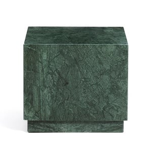 Sorein Side Table, Green Marble, 40 x 40 cm