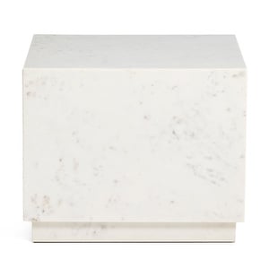 Sorein Side Table, White Marble, 50 x 50 cm