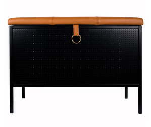 Frank Storage Bench, Black/Cognac