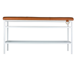 Nancy Bench, White/Cognac