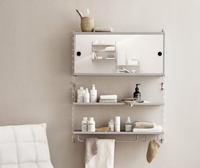 String System Cabinet with Mirror Doors